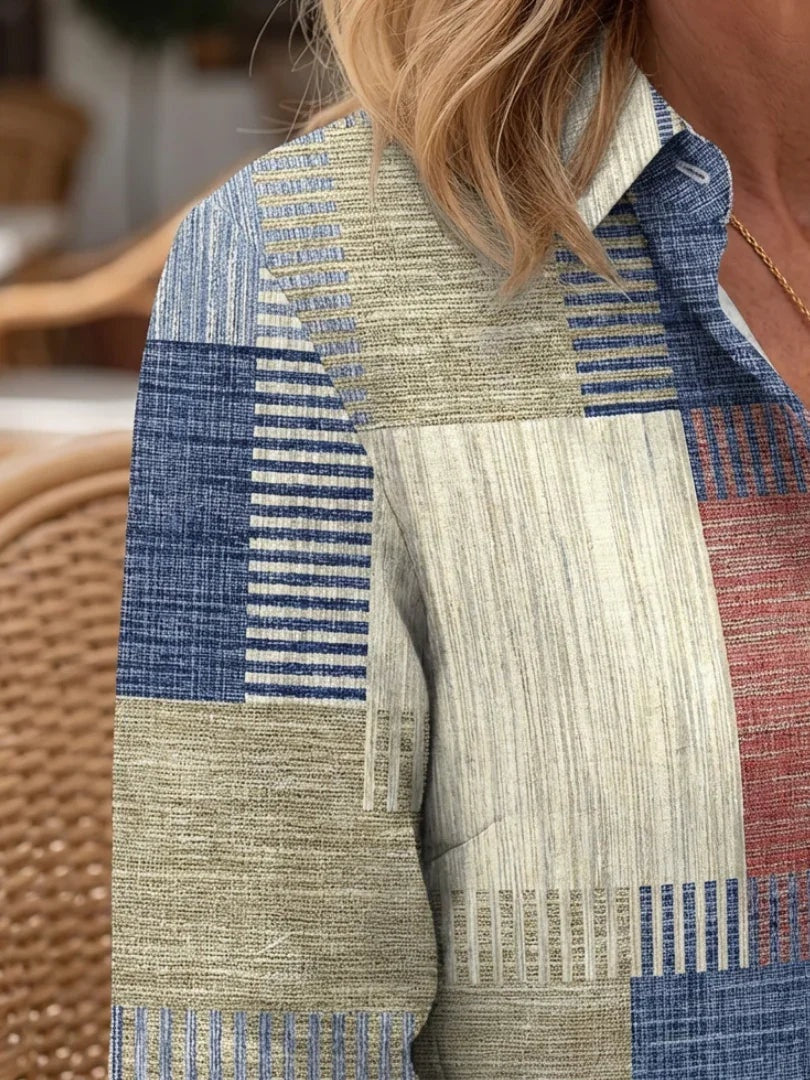 Szilvia | Alkalmi Midi Ruha Női Gombos Patchwork Mintás