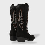 Theresa | Cowboy Stiefel Damen Wildleder Hoher Schaft Stickerei