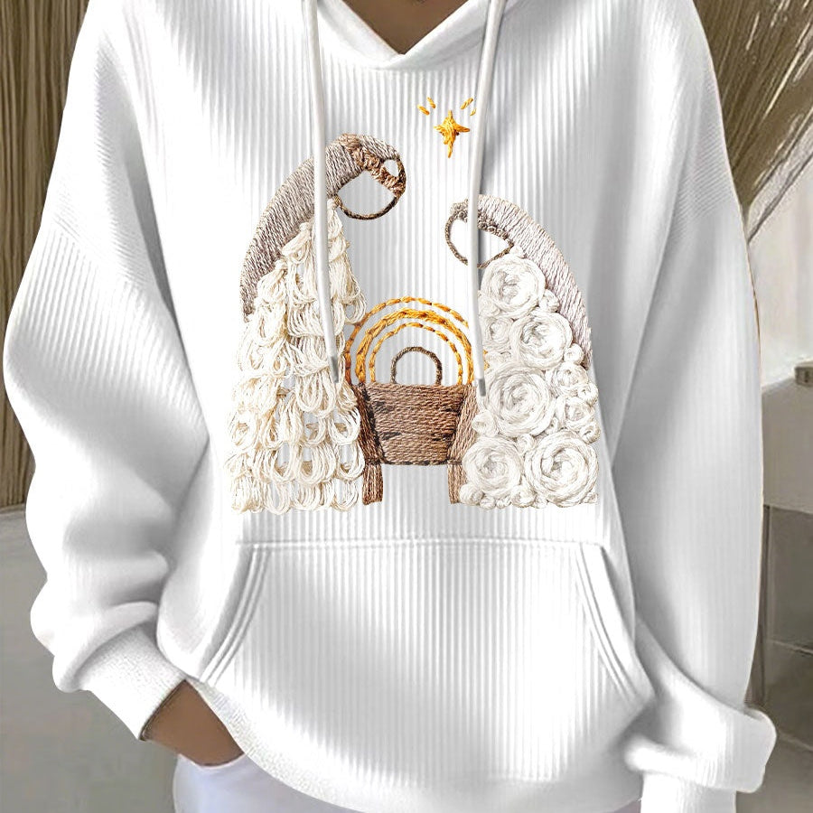 Theresa | Hoodie Damen Weihnachten Stickerei Kängurutasche