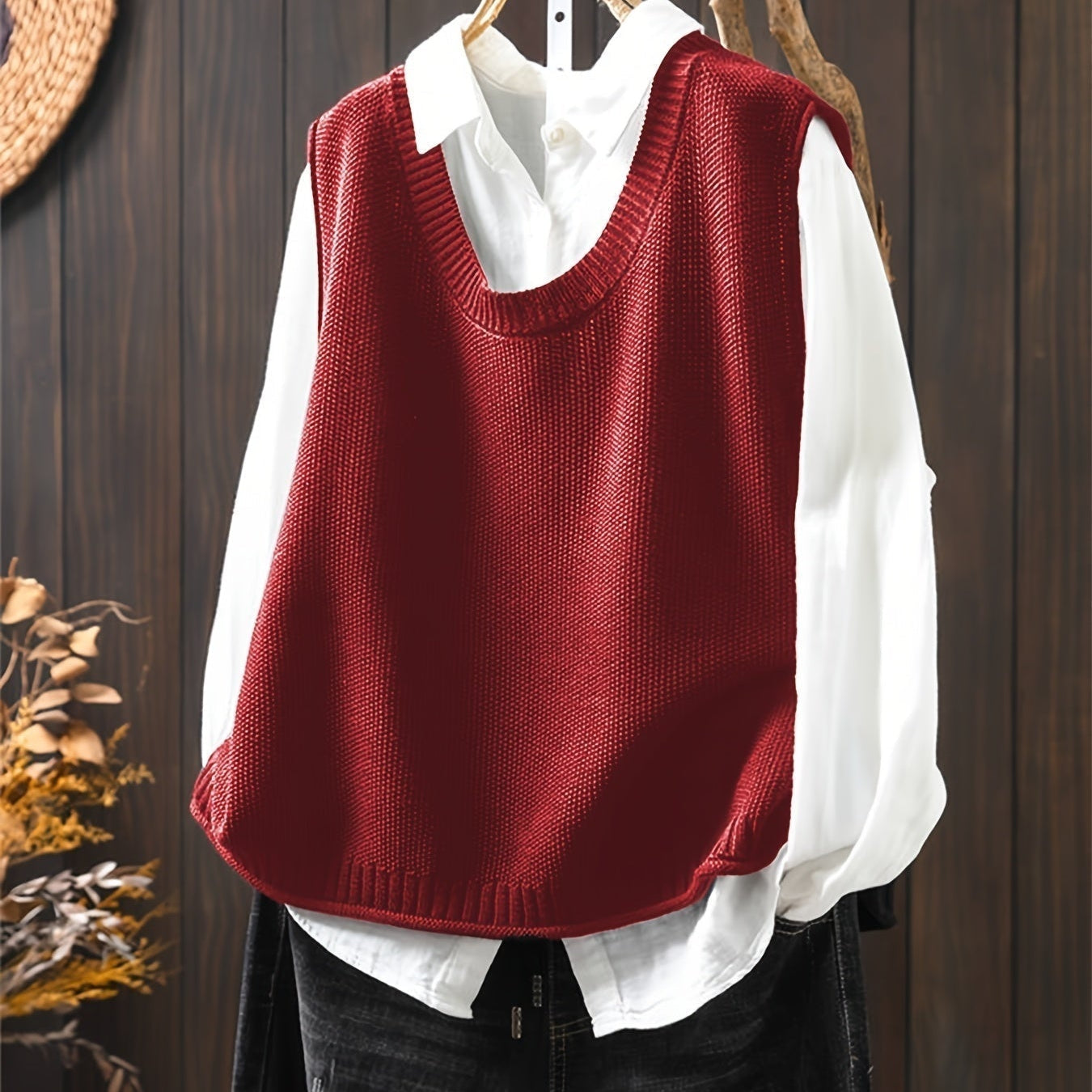 Theresa | Strickweste Damen Ärmellos V-Ausschnitt Layering