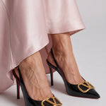 Tímea | Magassarkú Cipő Női Slingback Hegyes Orrú