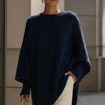 Ursina | Poncho Strick Oversize Damen Rundhals