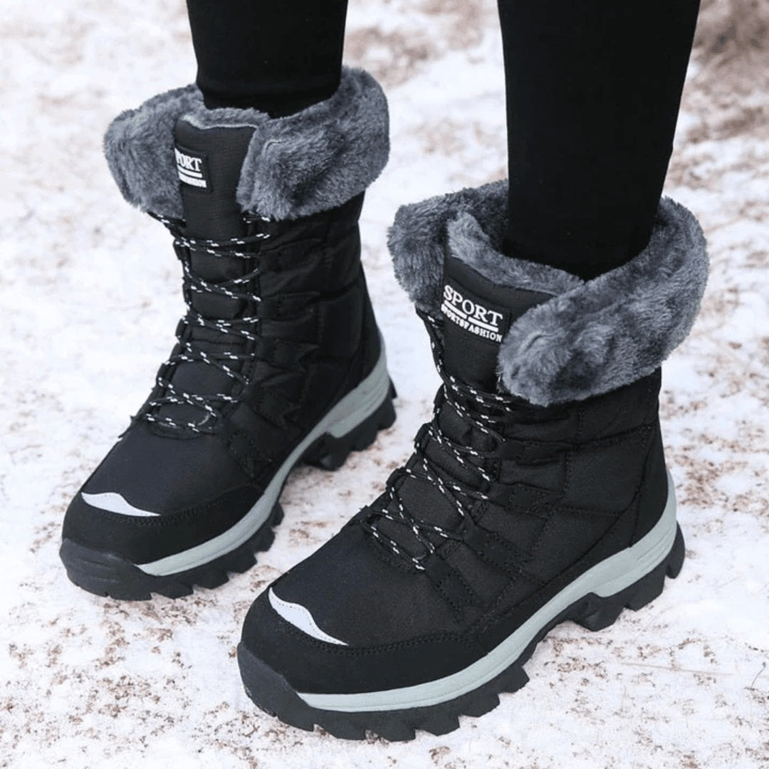 Ursina | Winterstiefel Damen Gefüttert Schnürstiefel Plateau