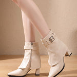 Verena | Chelsea Boots Damen Blockabsatz Spitze Schnalle