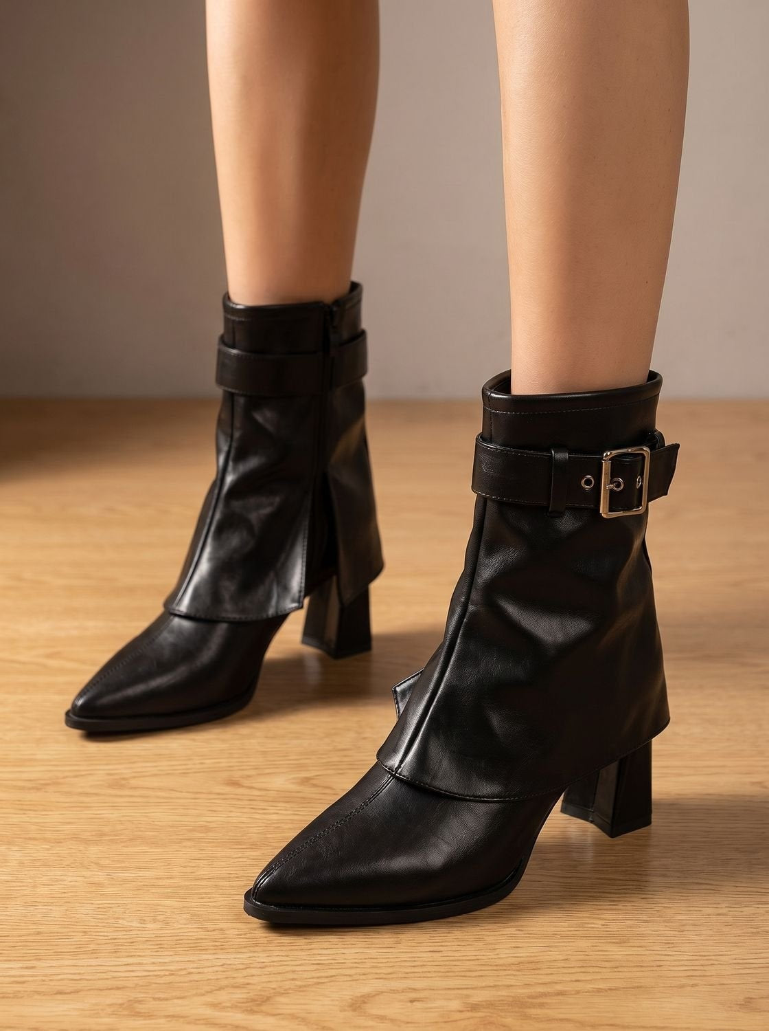 Verena | Chelsea Boots Damen Blockabsatz Spitze Schnalle