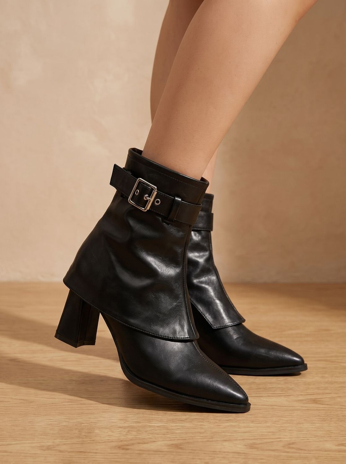 Verena | Chelsea Boots Damen Blockabsatz Spitze Schnalle