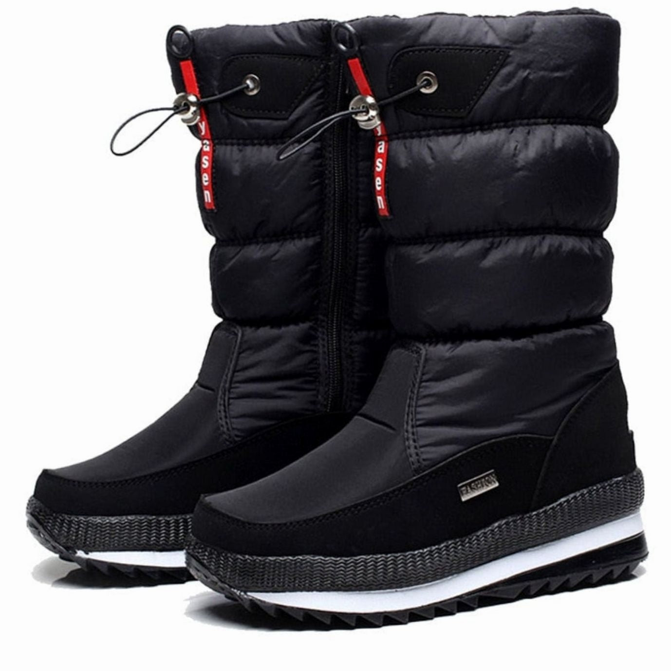 Viktoria | Schneestiefel Damen Warm Gefüttert Plateausohle Reissverschluss