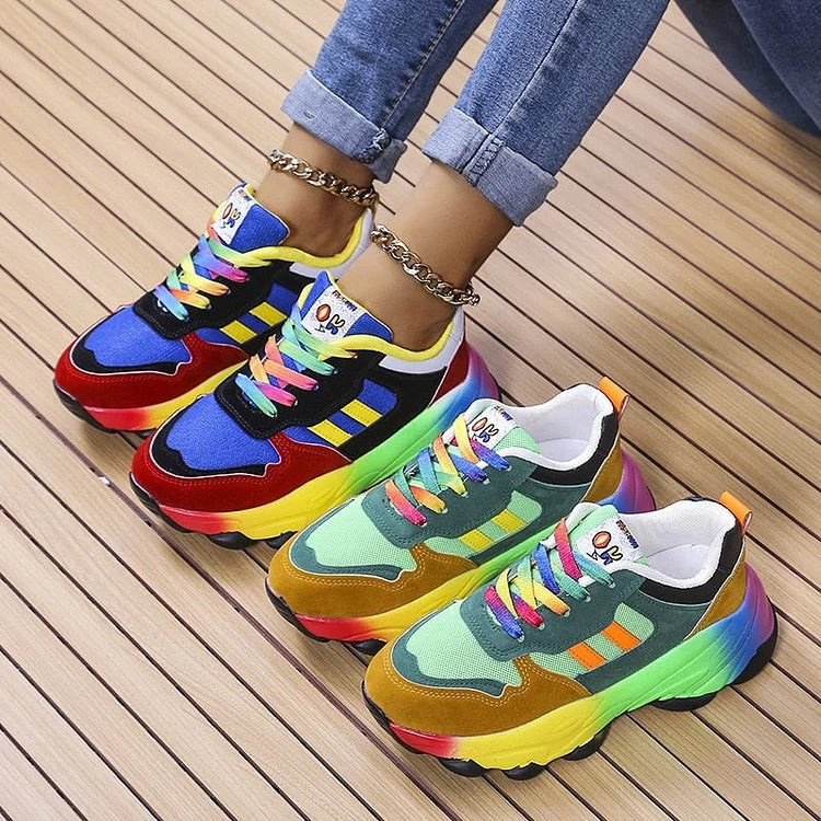 Viktoria | Sneaker Damen Plateausohle Schnürschuh