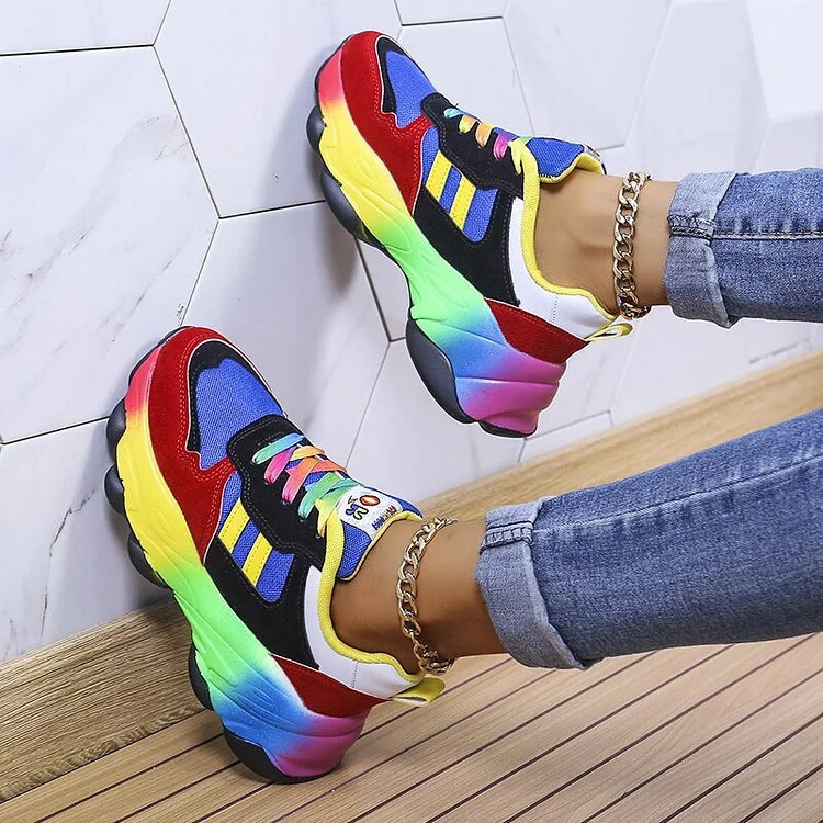 Viktoria | Sneaker Damen Plateausohle Schnürschuh