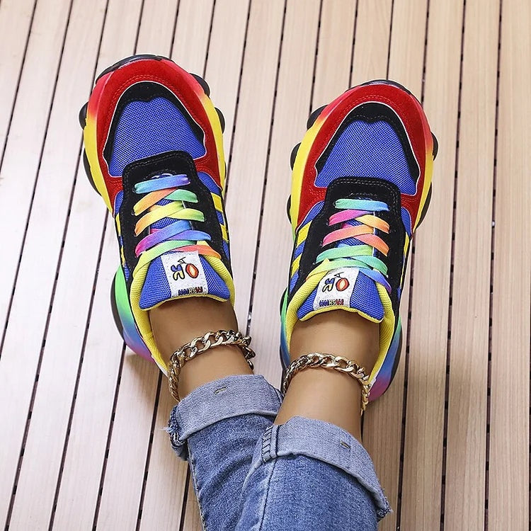 Viktoria | Sneaker Damen Plateausohle Schnürschuh