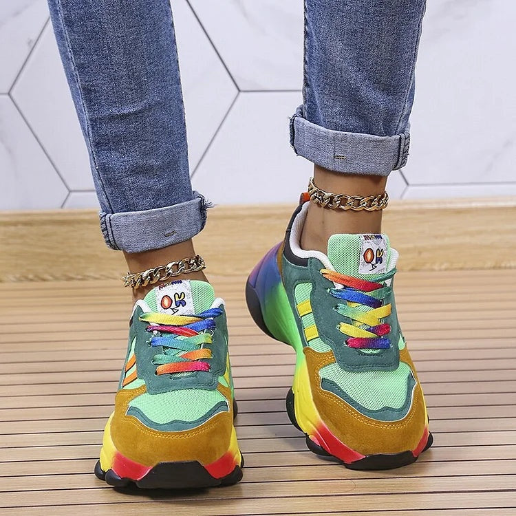 Viktoria | Sneaker Damen Plateausohle Schnürschuh