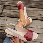 Virág | Szandál Nyitott Orrú Slingback Női Alacsony Sarokkal